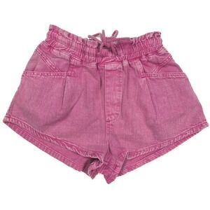 Urban Outfitters Lumiere Pink Cotton Drawstring Denim Shorts Women's Size S / 26